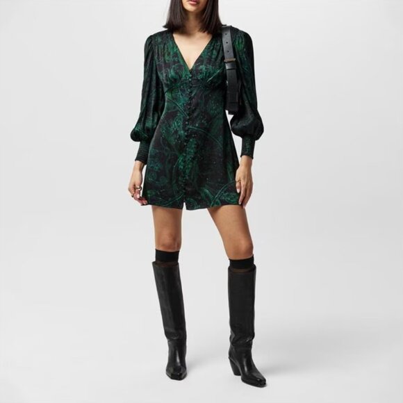 All Saints Auden Dress Jewel Green (UK color) US size 6 NWT - Picture 3 of 6